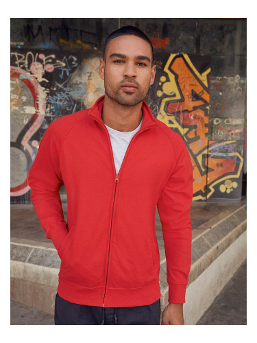 Czerwona bluza męska Lightweight Sweat Jacket Fruit of the Loom