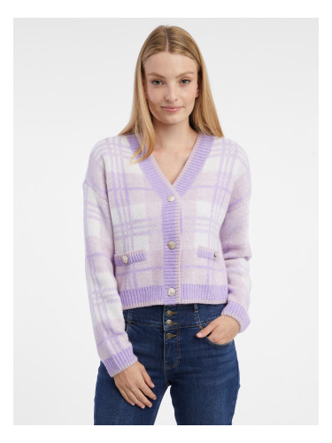 Orsay Light Purple Women's Plaid Cardigan - Women's