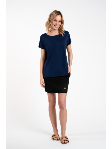Women's blouse Ksenia with short sleeves - navy blue