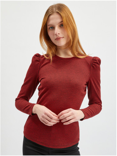 Orsay Red Women's Patterned Long Sleeve T-Shirt - Women's