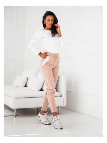 Women's beige cotton sweatpants