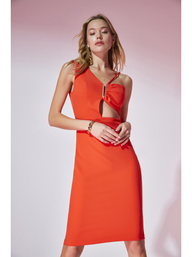 Дамска рокля  Trendyol TPRSS22EL1391/Pomegranate flower