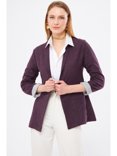 armonika Women's Damson Striped Single Button Jacket