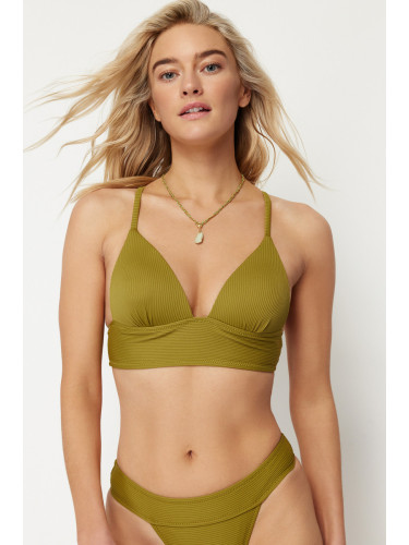 Trendyol зелен триъгълник натиснете нагоре текстурирани бикини отгоре