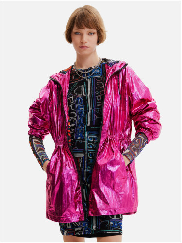 Dark pink women's metallic parka Desigual Ontario - Women