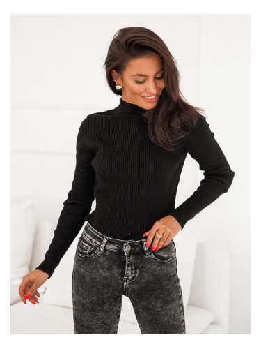 Lady's fitted black turtleneck