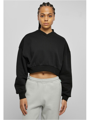 Women's black V-neckline