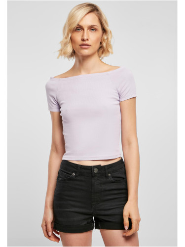 Women's T-shirt with ribbed pattern in lilac