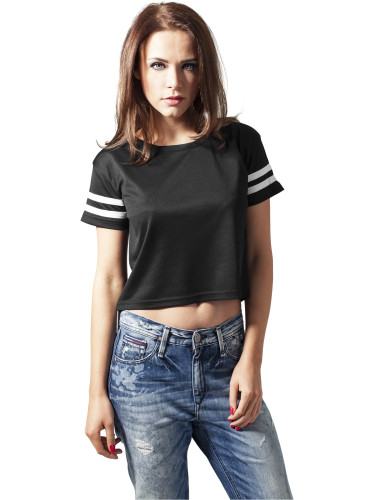 Women's short mesh t-shirt blk/wht