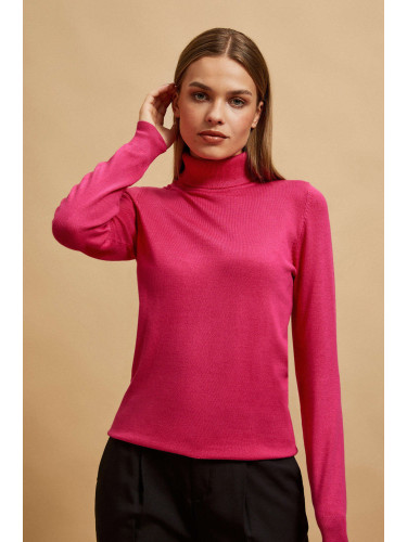 Marisse Fuchsia Turtleneck Sweater