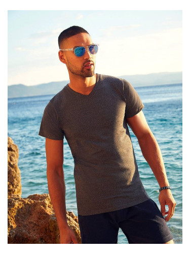 Szara koszulka męska Valueweight V-Neck Fruit of the Loom