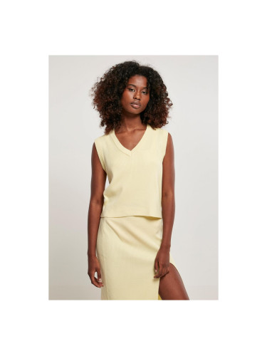 Women's short knitted soft yellow