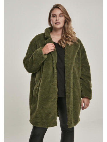 Women's Oversized Sherpa Coat Olive