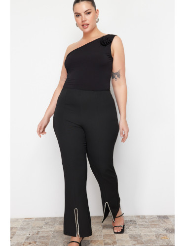 Trendyol крива черен камък подробни Finike тъкани панталони