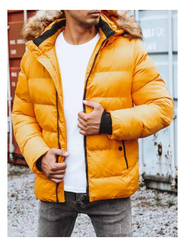 Kurtka męska zimowa pikowana żółta Dstreet