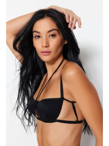 Trendyol Black Polyamide Uncapless Bra with Tie Details