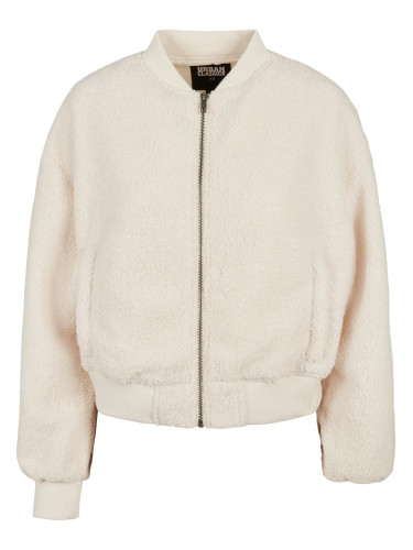 Women's Oversized Jacket Sherpa Bomber Jacket whitesand