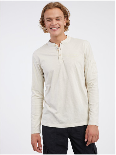 Men's cream long sleeve T-shirt LERROS