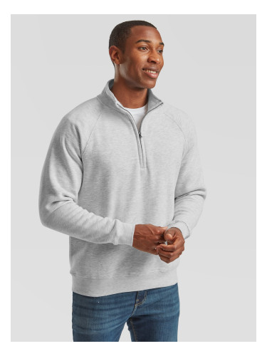 Grey Men's Sweatshirt Zip Neck Sweat Fruit of the Loom