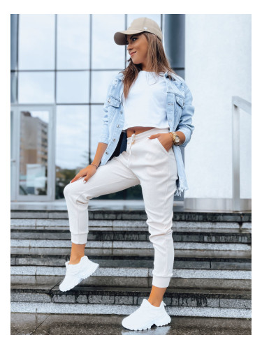 Dresowe spodnie damskie MARIE beżowe Dstreet