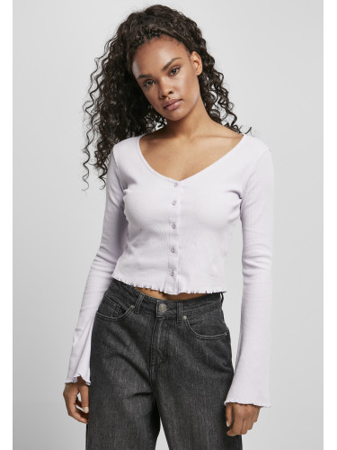Women's sweater with cropped rib soft lilac