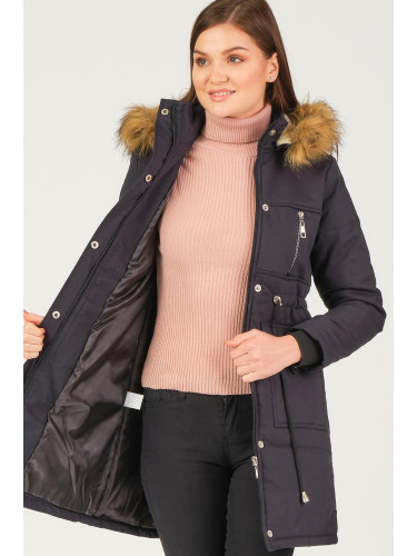 Z6711 DEWBERRY КРЕМОНА ДАМСКО ПАЛТО