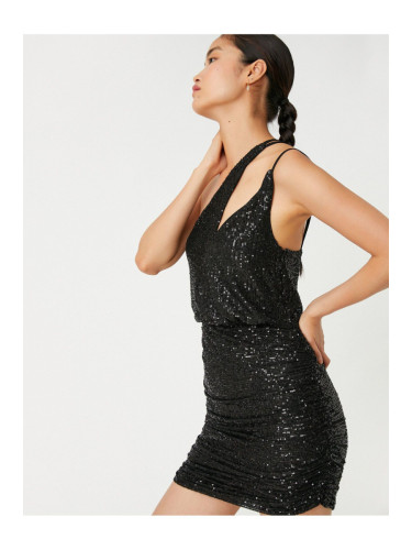 Koton прозорец подробни полка точка мини рокля