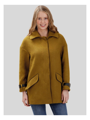 PERSO Woman's Women's wool coat with decorative straps