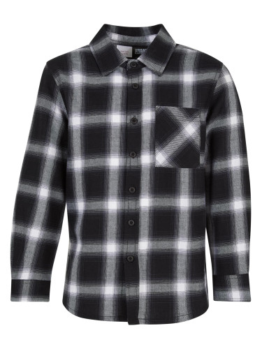 Boys' Oversized Plaid Shirt Black/White