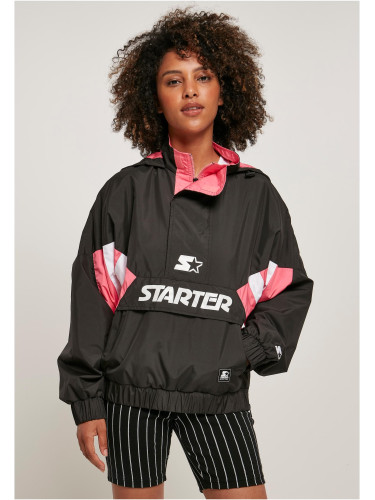 Women's Colorblock Halfzip Starter Windbreaker Black/Pink
