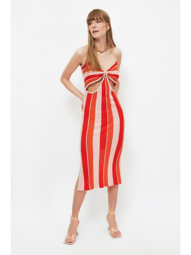 Trendyol многоцветен силует подробни трикотаж рокля