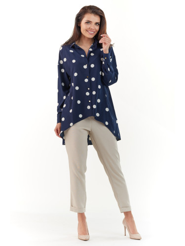 Awama Woman's Shirt A217 Navy Blue
