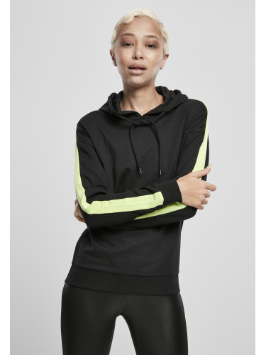 Women's Neon Hooded Shoulder Sweatshirt Black/Electric Lime