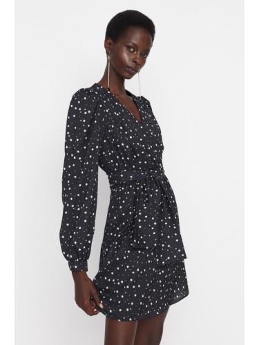 Trendyol Black Tie Detailed Woven Dress