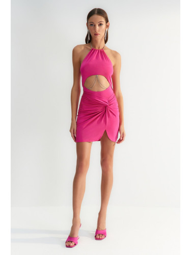 Trendyol X Zeynep Tosun Fuchsia Draped Detailed Skirt