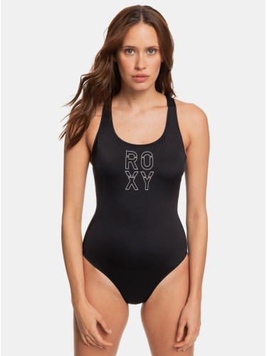 Black One piece Swimwear with Roxy Print - Women