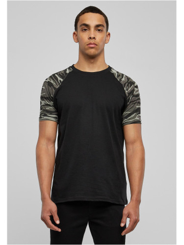 Raglan contrast t-shirt blk/dark rhinestone