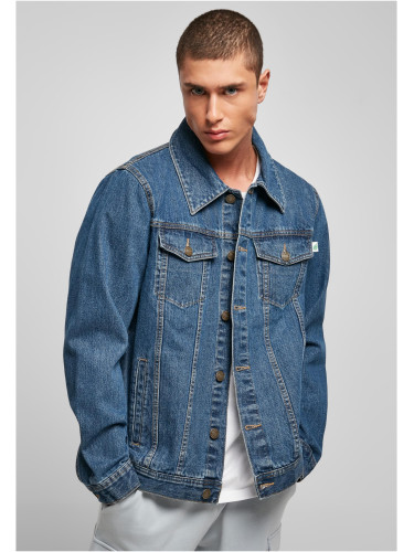 Organic Base Denim Jacket Washed Half With Indigo