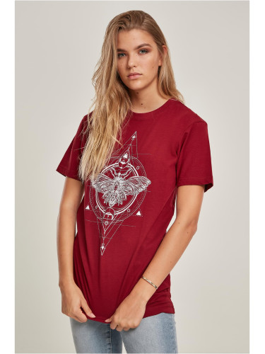 Women's T-shirt from burgundy moth