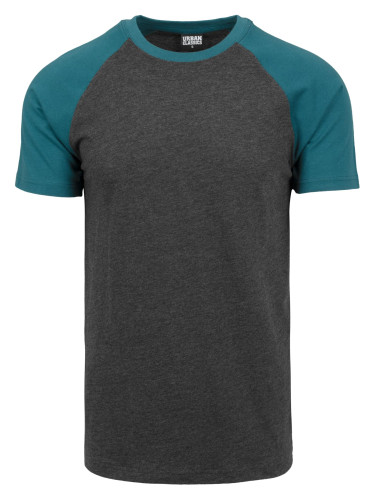 Raglan Contrast Tee charcoal/green-green