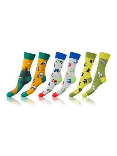 Bellinda 
CRAZY SOCKS 3x - Fun crazy socks 3 pairs - light green - dark green - blue