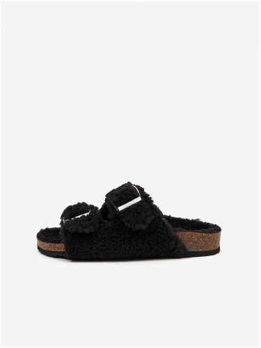 Black Slippers with Faux Fur Replay - Ladies