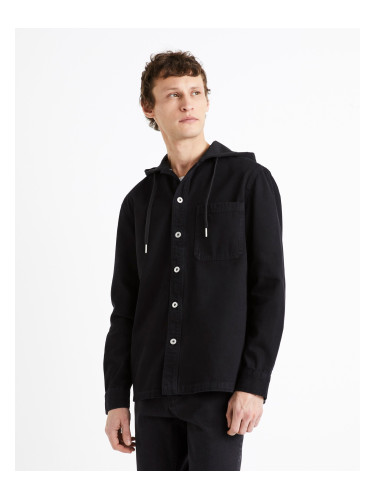 Celio Denim Hooded Shirt Dadenim - Men