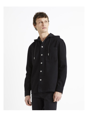 Celio Denim Hooded Shirt Dadenim - Mens