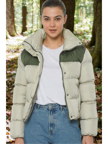 Z6649 DEWBERRY ДАМСКО ПАЛТО-КАКИ-КАМЪК