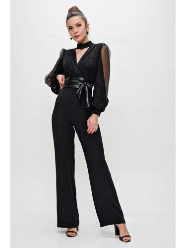 By Saygı Glitter Organza Sleeve Jumpsuit