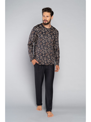 Men's pyjamas Pinus, long sleeves, long legs - print/graphite