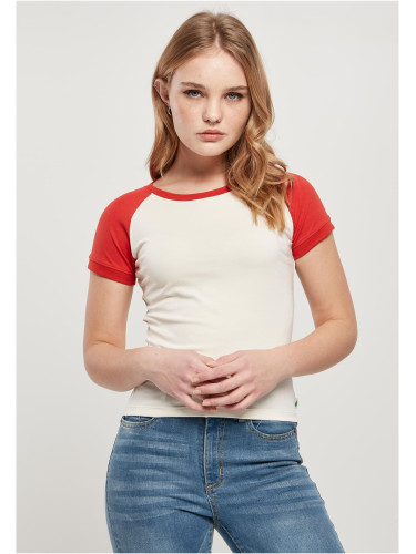 Women's Organic Stretch Short Retro Baseball T-Shirt White Sand/Huge