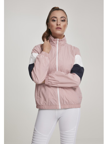 Women's Tri-Color Crinkle Track Jacket darkrose/nvy/wht