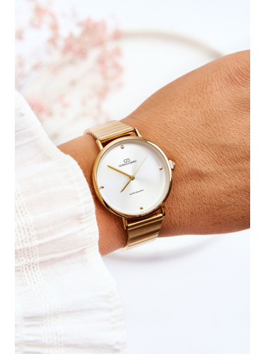 Women's waterproof watch on Giorgio&Dario bracelet gold-white